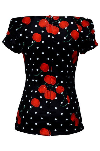Lilian Off Shoulder Black Cherry Top