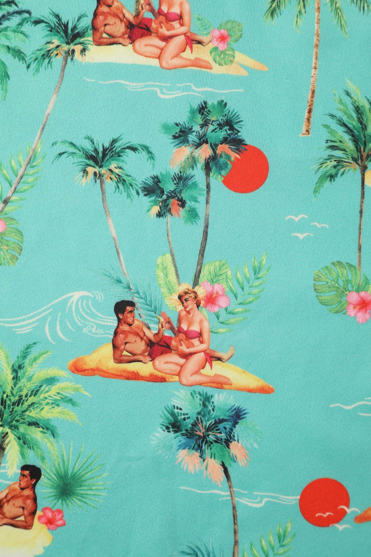 Amanda Turquoise Sunset Pinup Couple Swing Dress