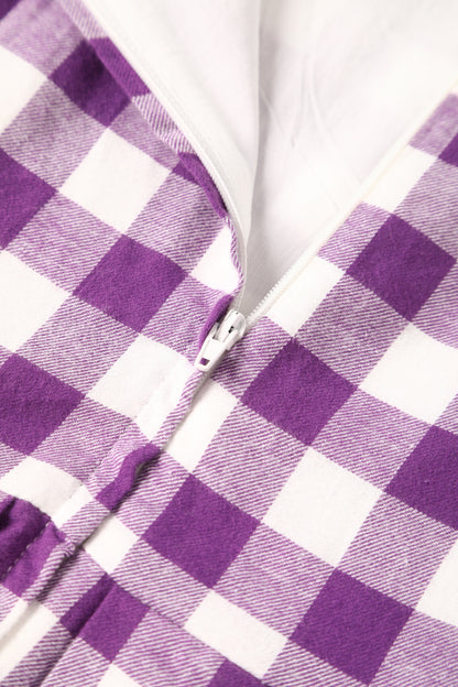 Amanda Purple Gingham Swing Dress