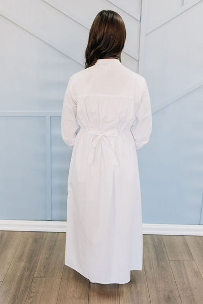 White Circle LDS Temple Dress