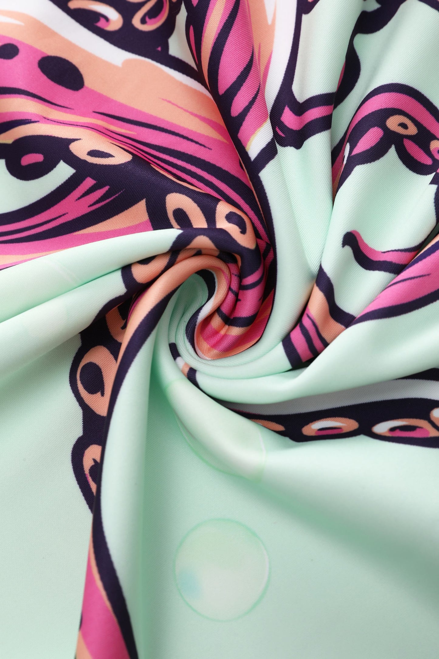 Aisley Octopus Box Pleated Skirt In Mint Green