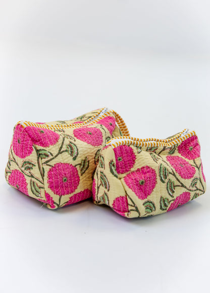 Block Printed Cosmetic Pouch