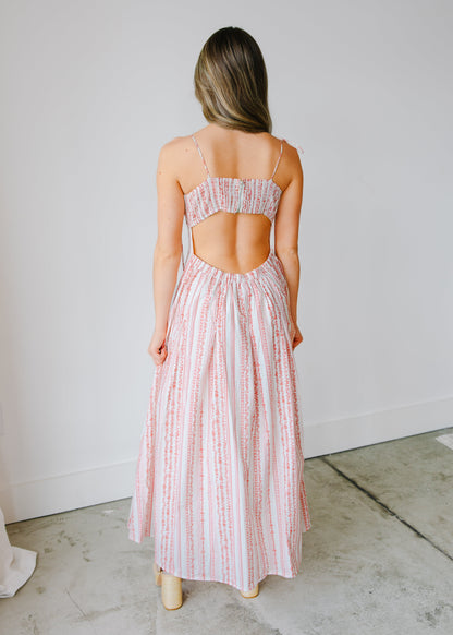 Juniper Shoulder-Tie Printed Midi Dress