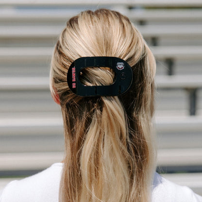 Go Dawgs!  Large Flat Round Hair Clip