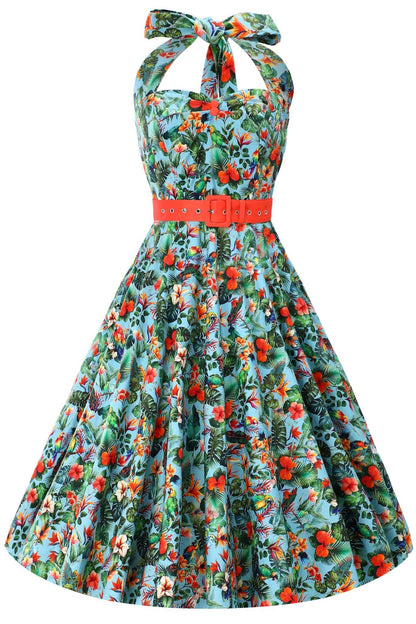 Daisy Tropical Parrot Halter Dress