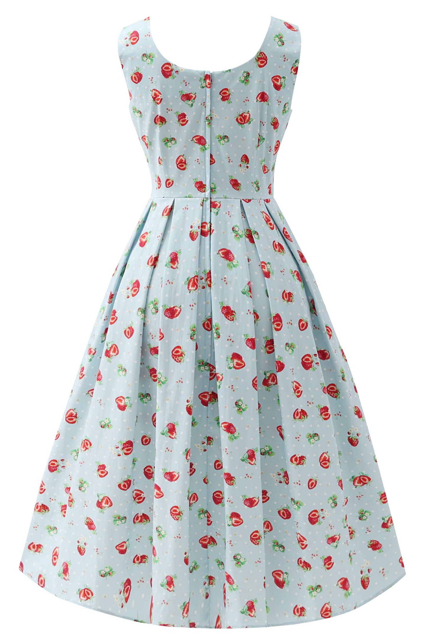 Ophelia Light Blue Strawberry Midi Dress