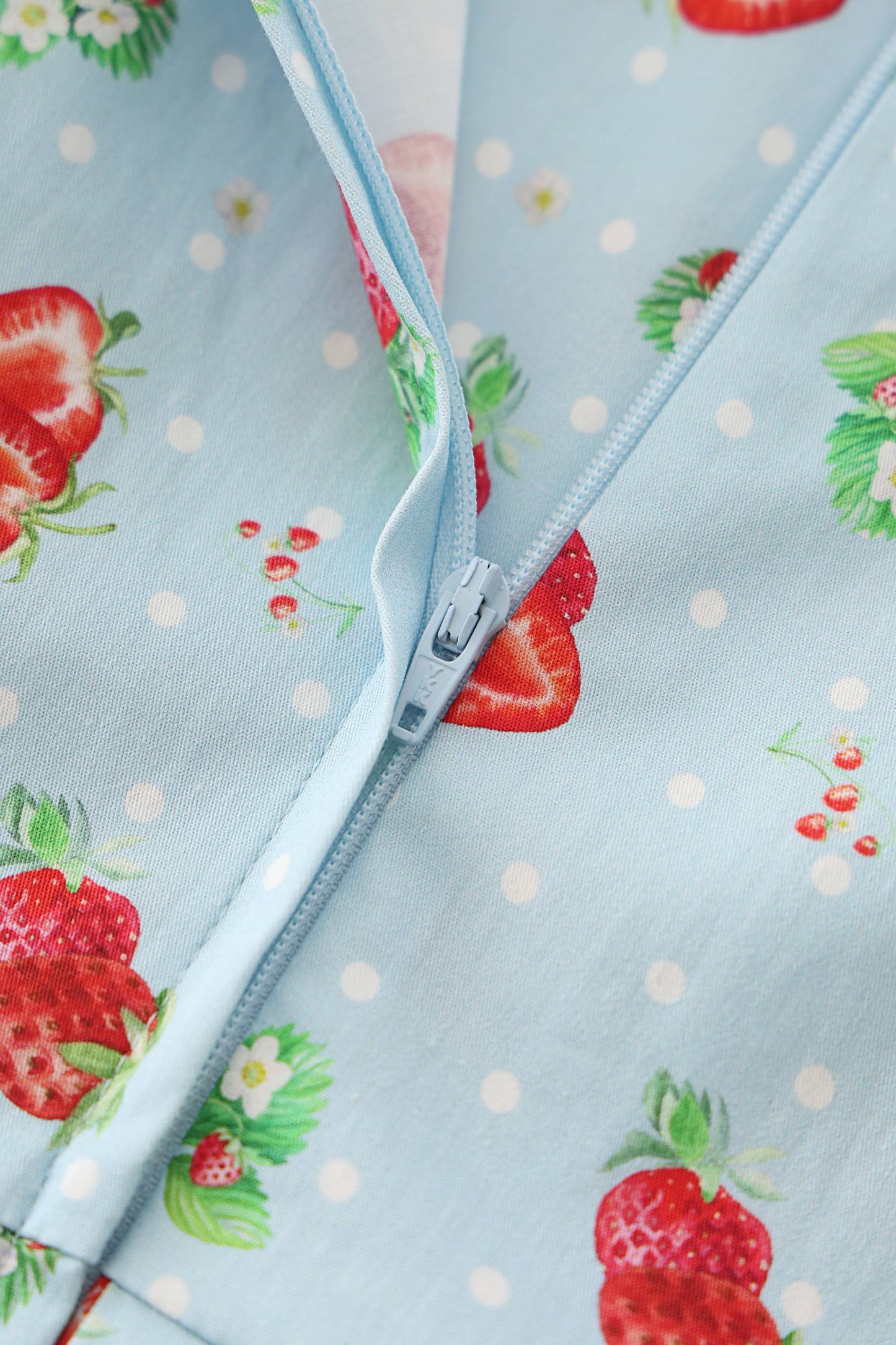 Ophelia Light Blue Strawberry Midi Dress