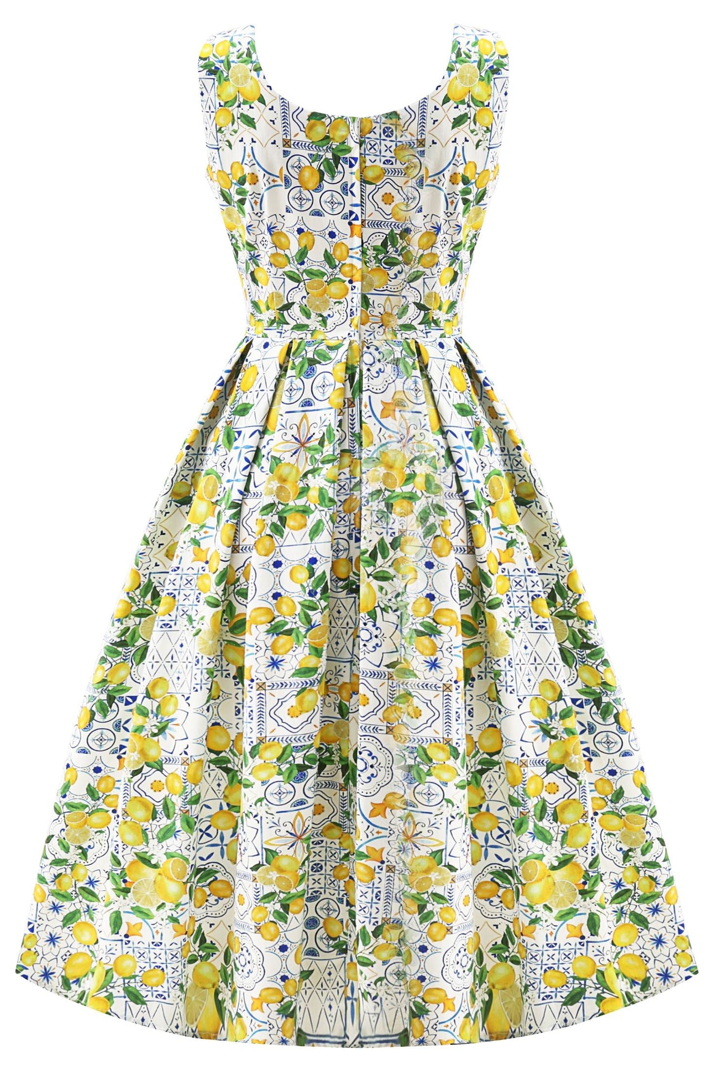 Ophelia Mediterranean Lemon Midi Dress