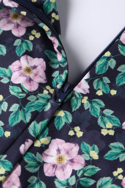 Donna Purple Floral Crossover Bust Dress