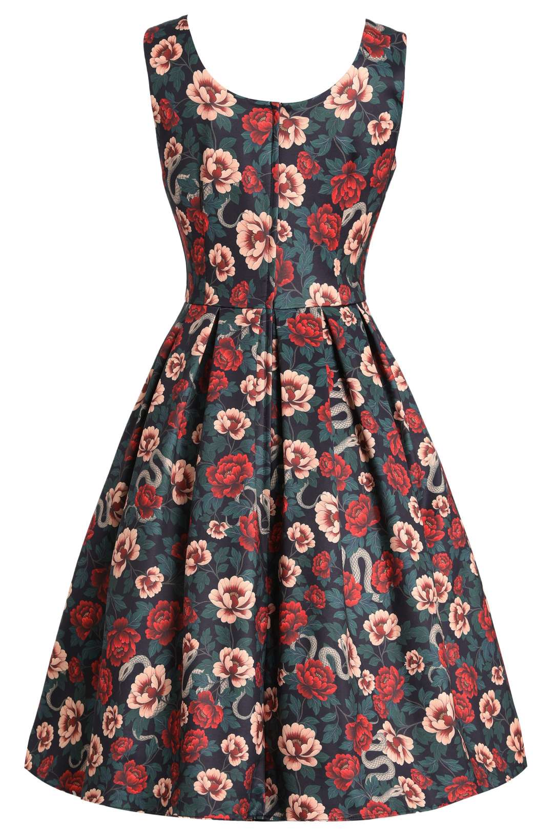 Amanda Rockabilly Rose & Snake Print Dress