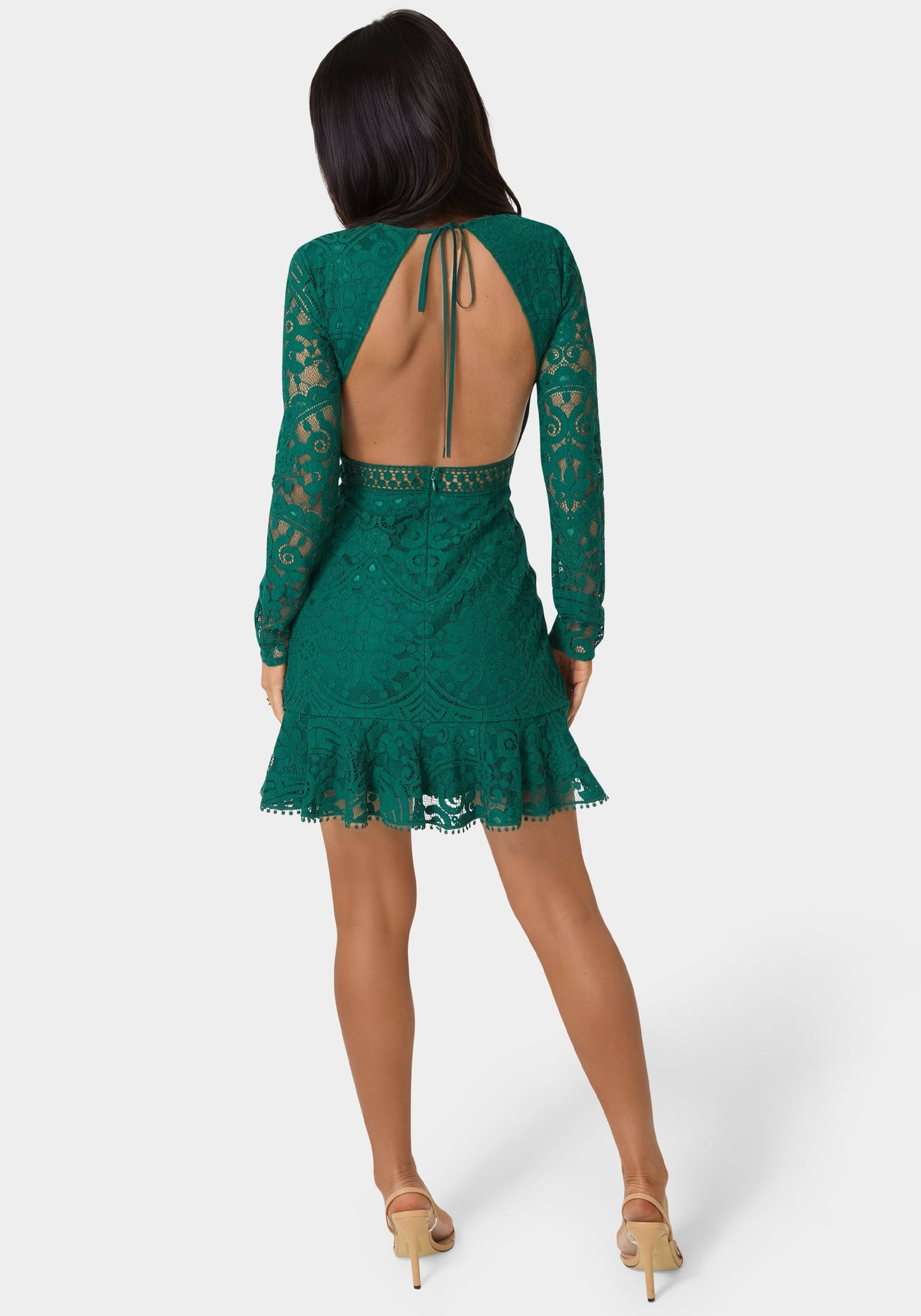 Open Back Lace Mini Dress