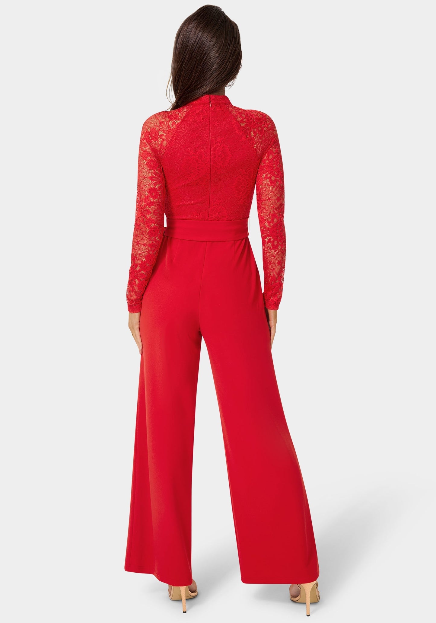 Lace Bodice Straight Leg Jumpsuit