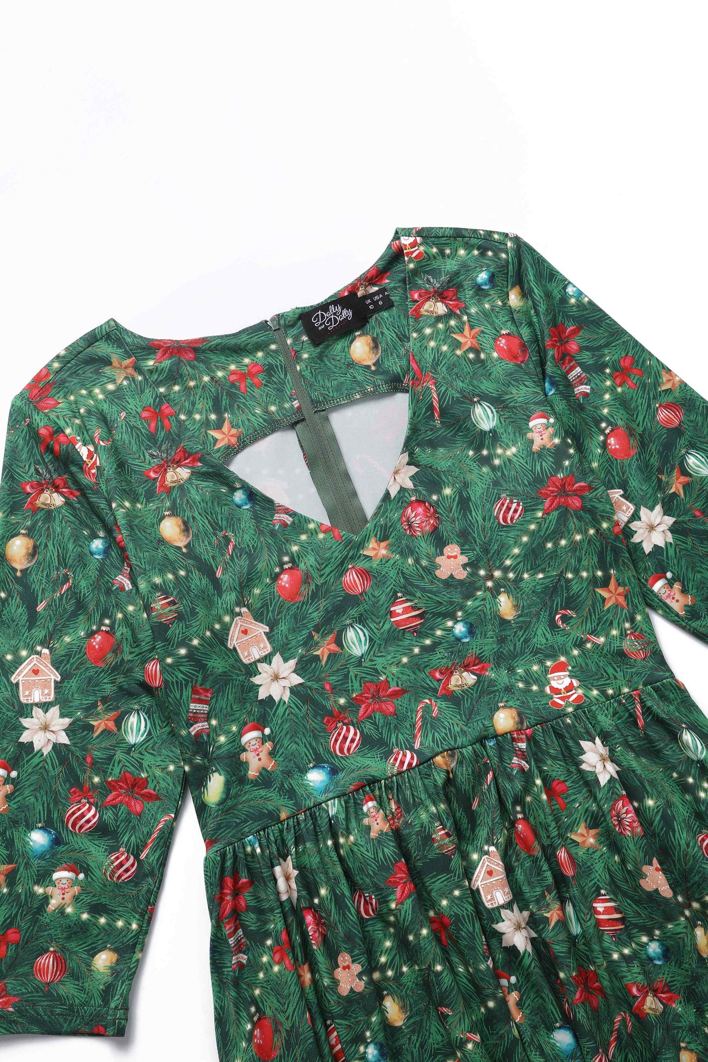 Billie Christmas Tree Long Sleeved Dress