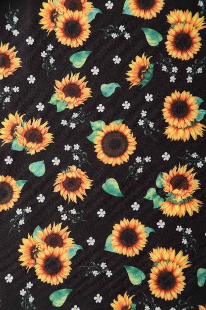 Darlene Black Sunflower Swing Dress