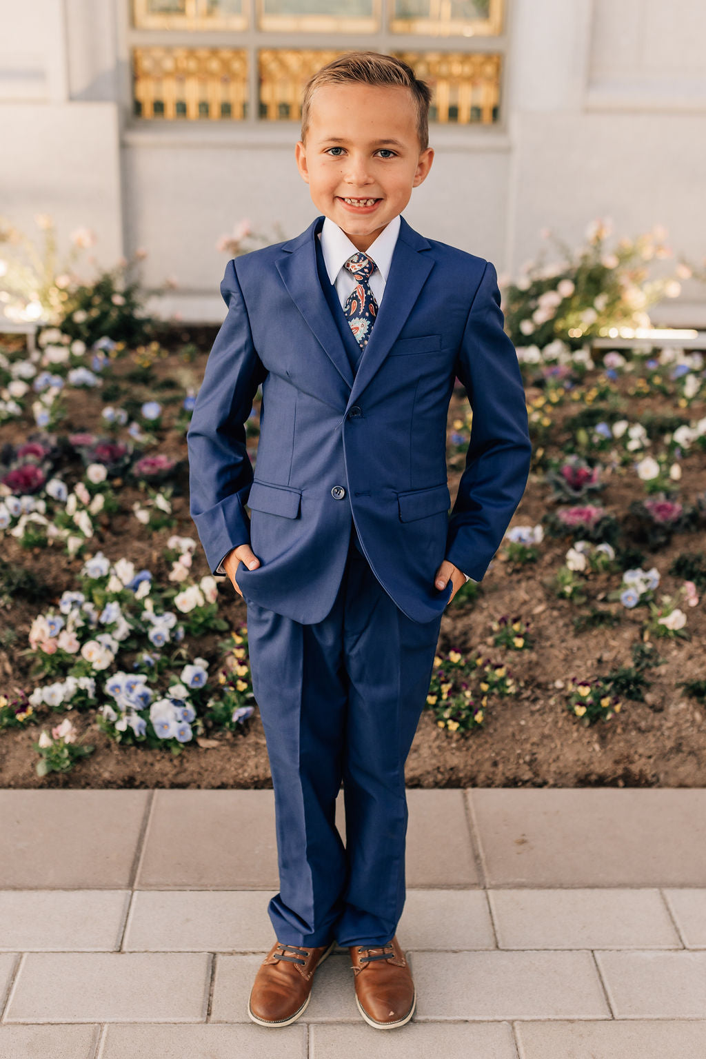 Boys 5-Piece Suit-Cobalt