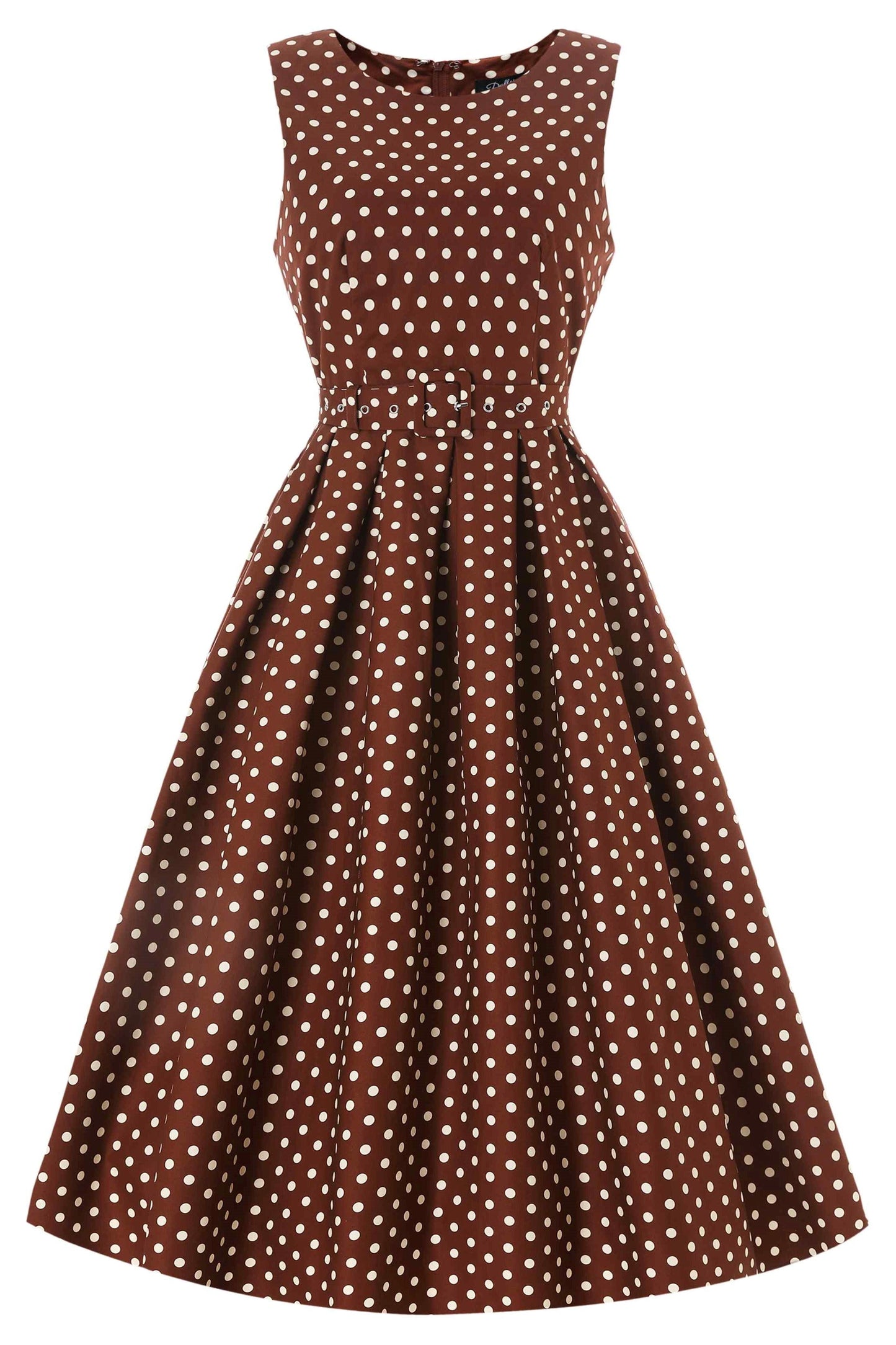 Helen Brown Polka Dot Cotton Midi Dress