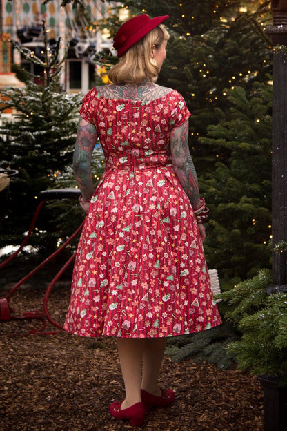 Lily Christmas Gingerbread Cookie Off Shoulder Dress
