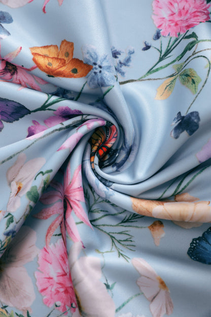Amanda Butterfly Field Dress In Blue