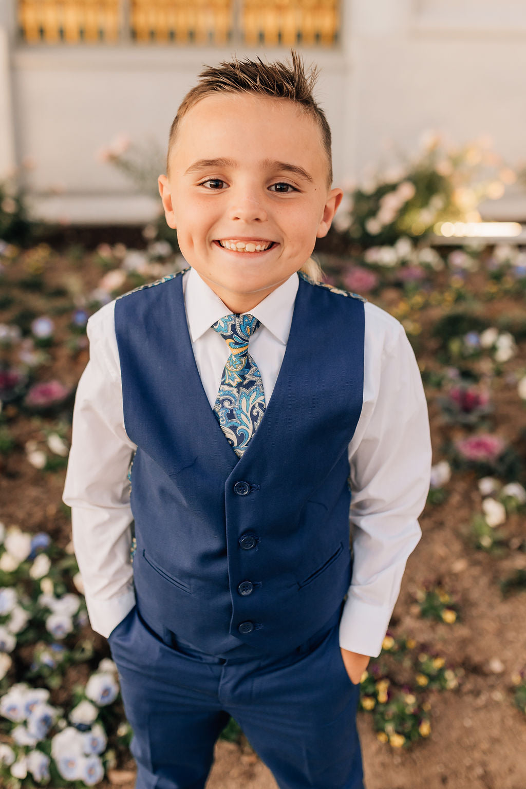 Boys 5-Piece Suit-Cobalt