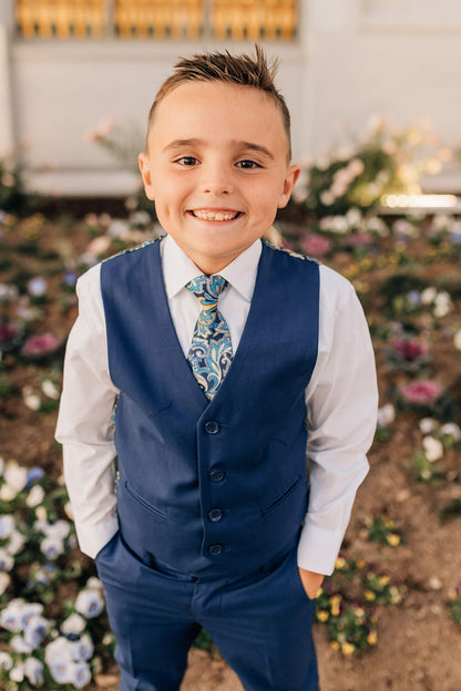 Boys 5-Piece Suit-Cobalt