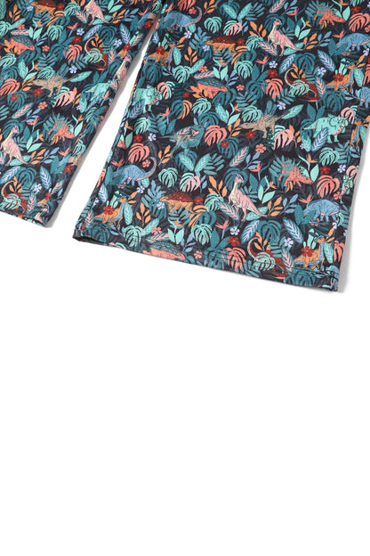 Esther Colourful Dinosaur Jumpsuit In Green
