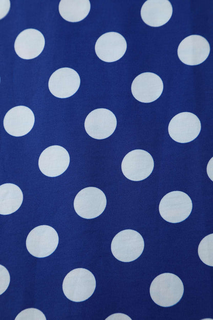 Daisy Dark Blue Polka Dot Halter Dress