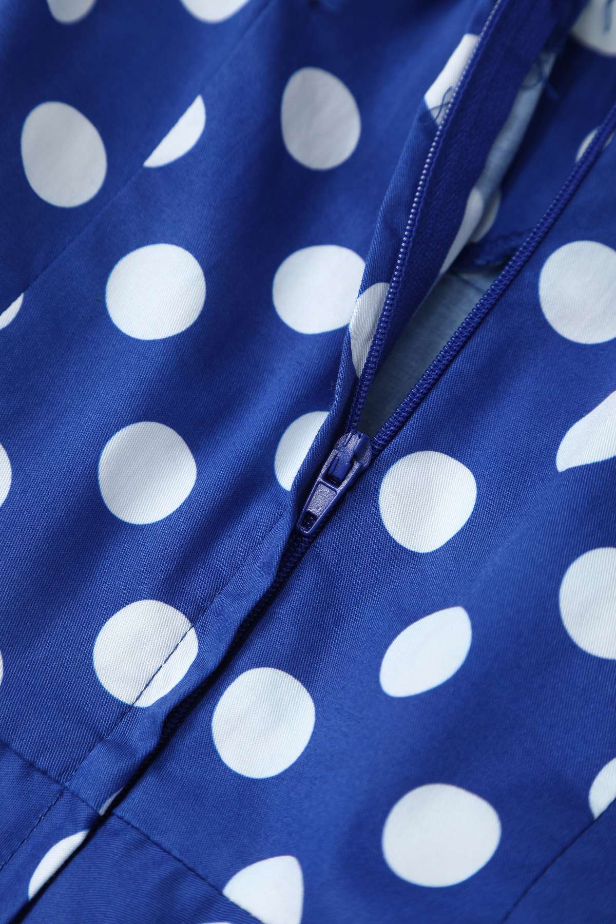 Daisy Dark Blue Polka Dot Halter Dress