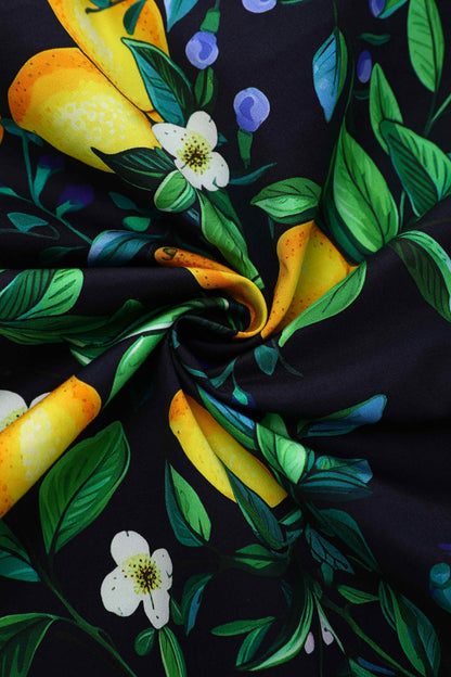 Daisy Lemon Halter Dress In Black