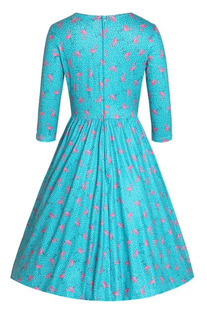 Billie Blue Flamingo Long Sleeved Dress