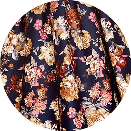 Claudia Flirty Fifties Swing Floral Dress in Blue