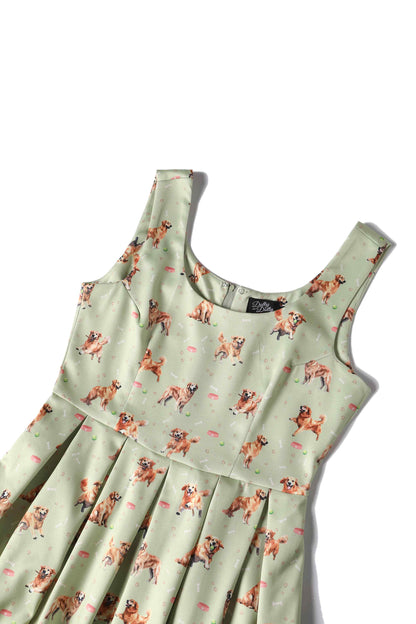 Amanda Golden Retriever Flared Dress