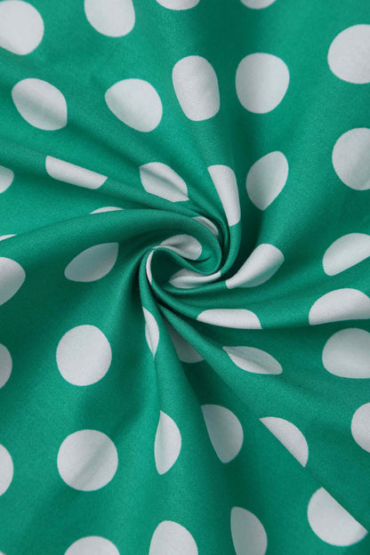 Lily Green Polka Dot Off Shoulder Dress