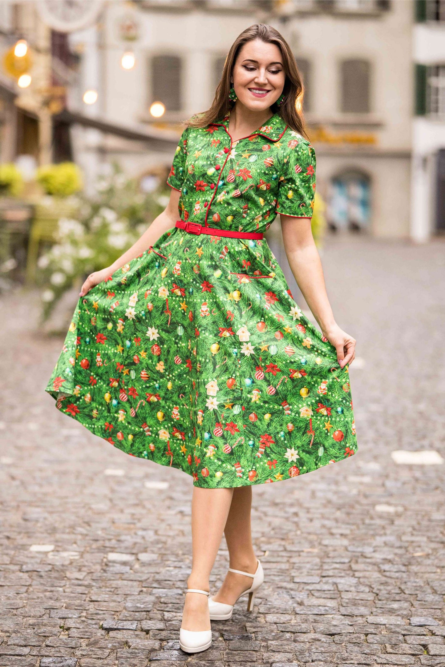 Mabel Christmas Tree Shirt Dress