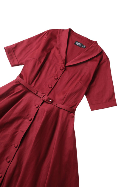 Mollie Scarlette Red Full Circle Shirt Dress