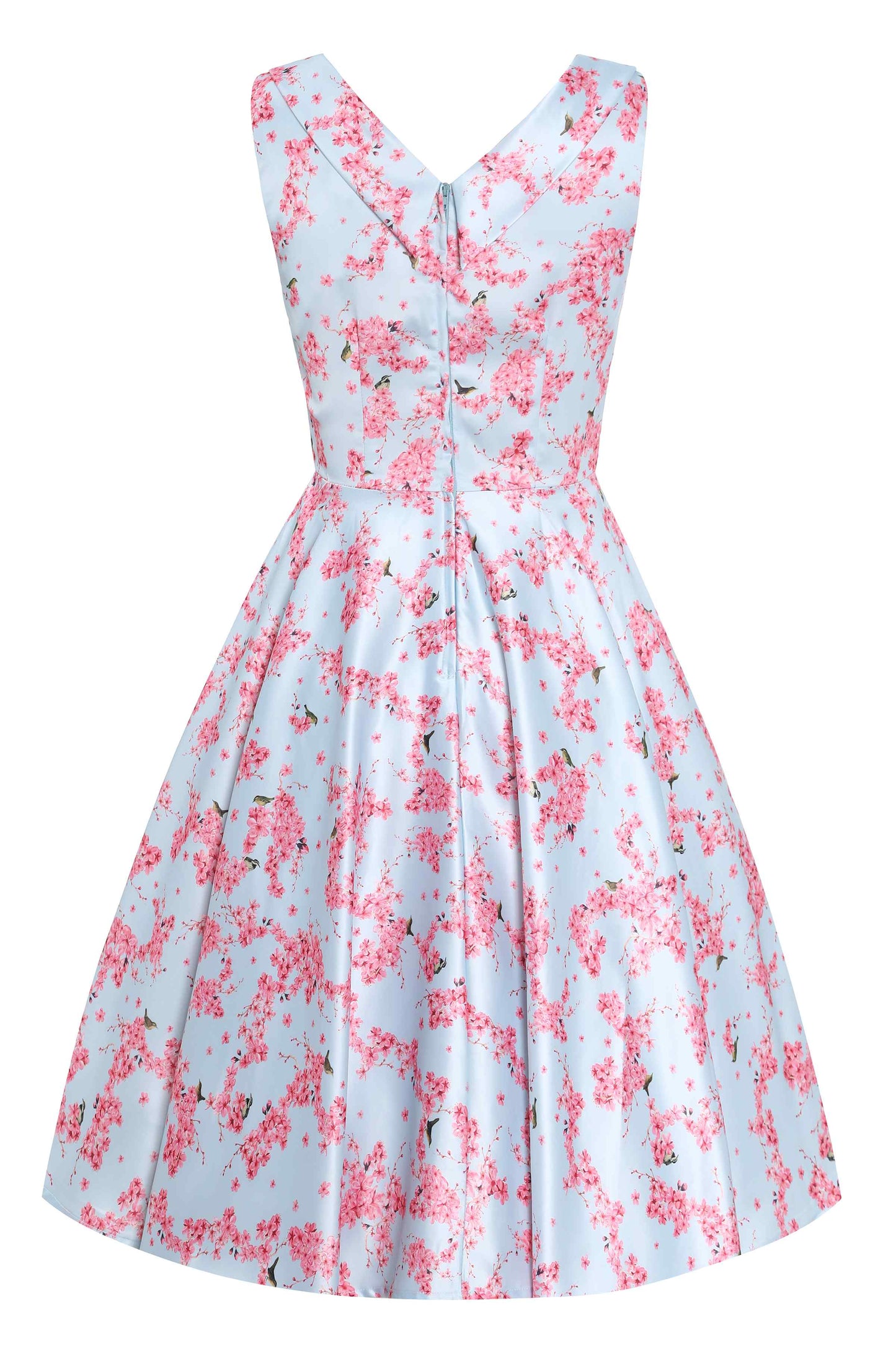 Grace Pastel Cherry Blossom Pleated Bust Dress