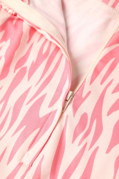 Donna Pink Animal Print Tea Dress
