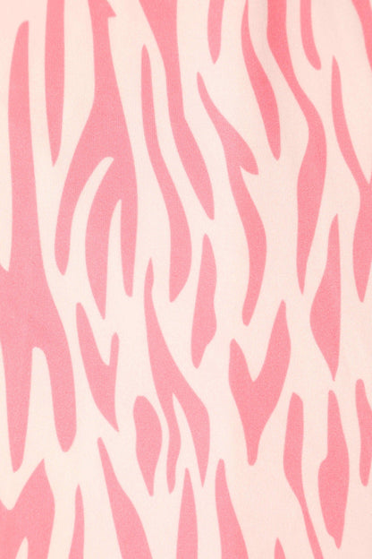 Donna Pink Animal Print Tea Dress