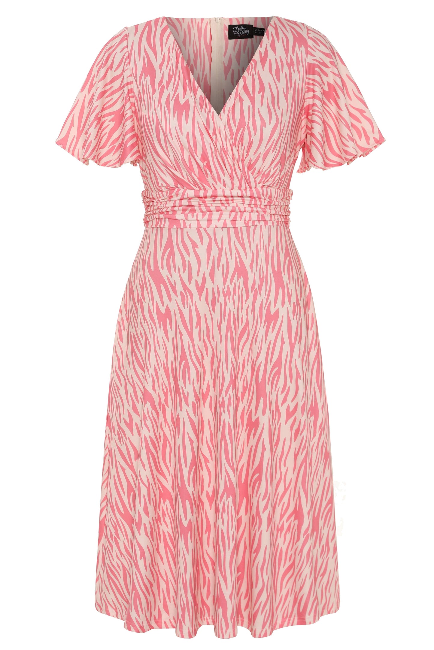 Donna Pink Animal Print Tea Dress