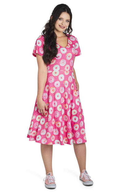 Palma Pink Donut Short Sleeved Dress
