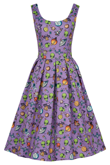 Amanda Purple UFO & Alien Swing Dress