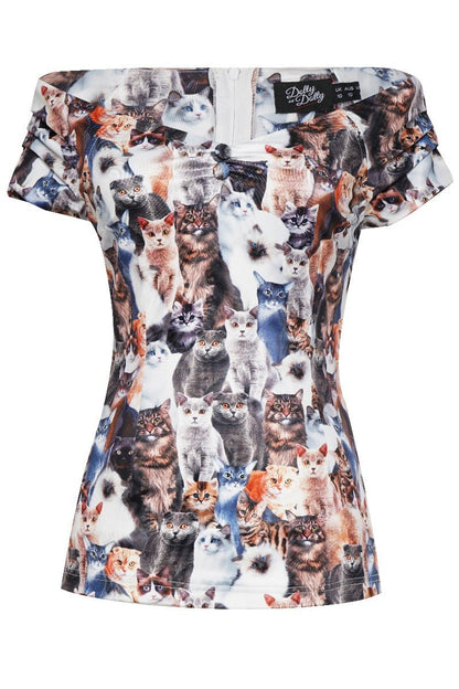 Lilian Off Shoulder Furry Cat Top