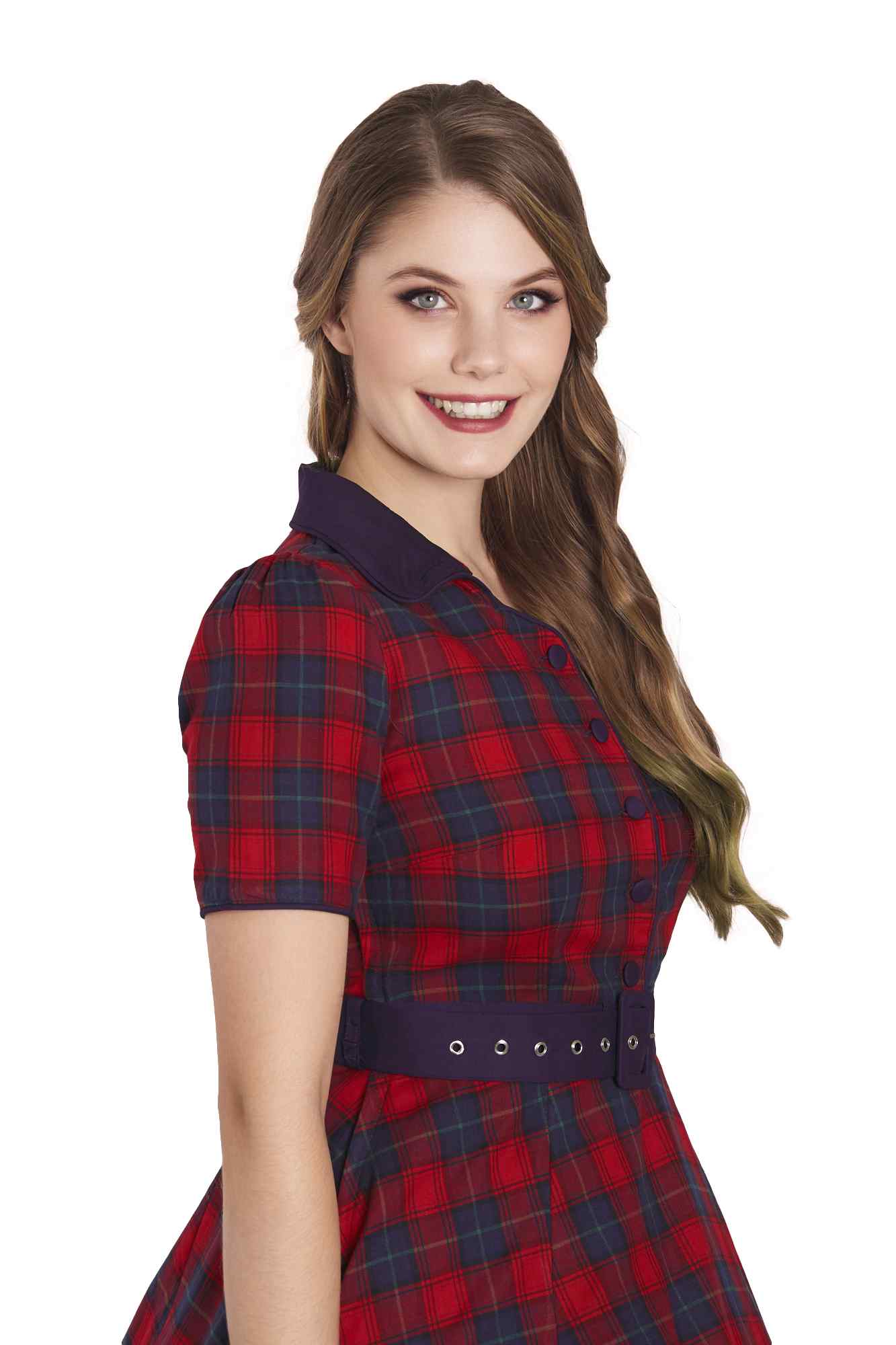 Penelope Red Tartan Shirt Dress