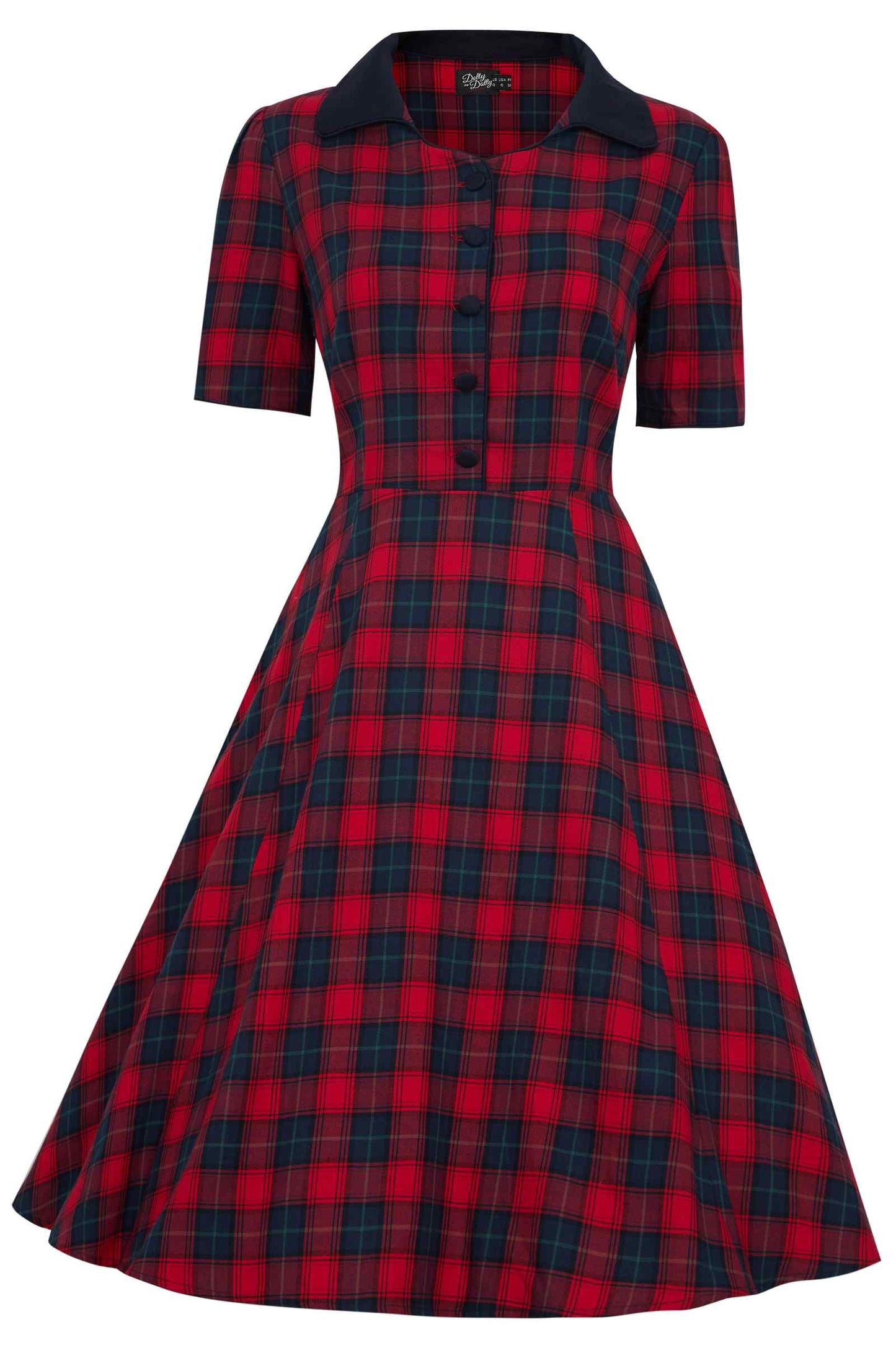 Penelope Red Tartan Shirt Dress