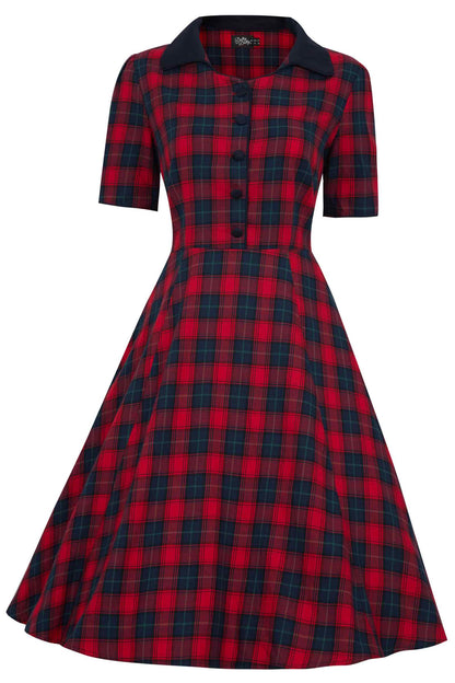 Penelope Red Tartan Shirt Dress