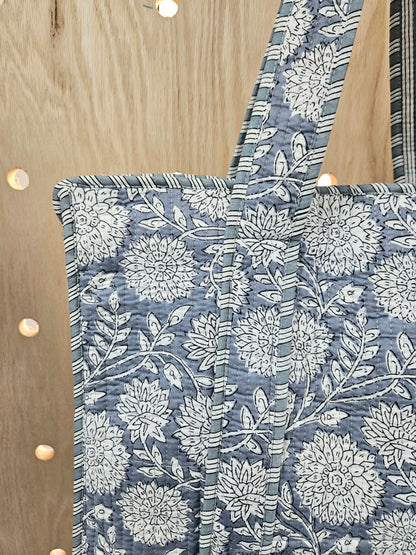 Denim Quilted Temple Bag