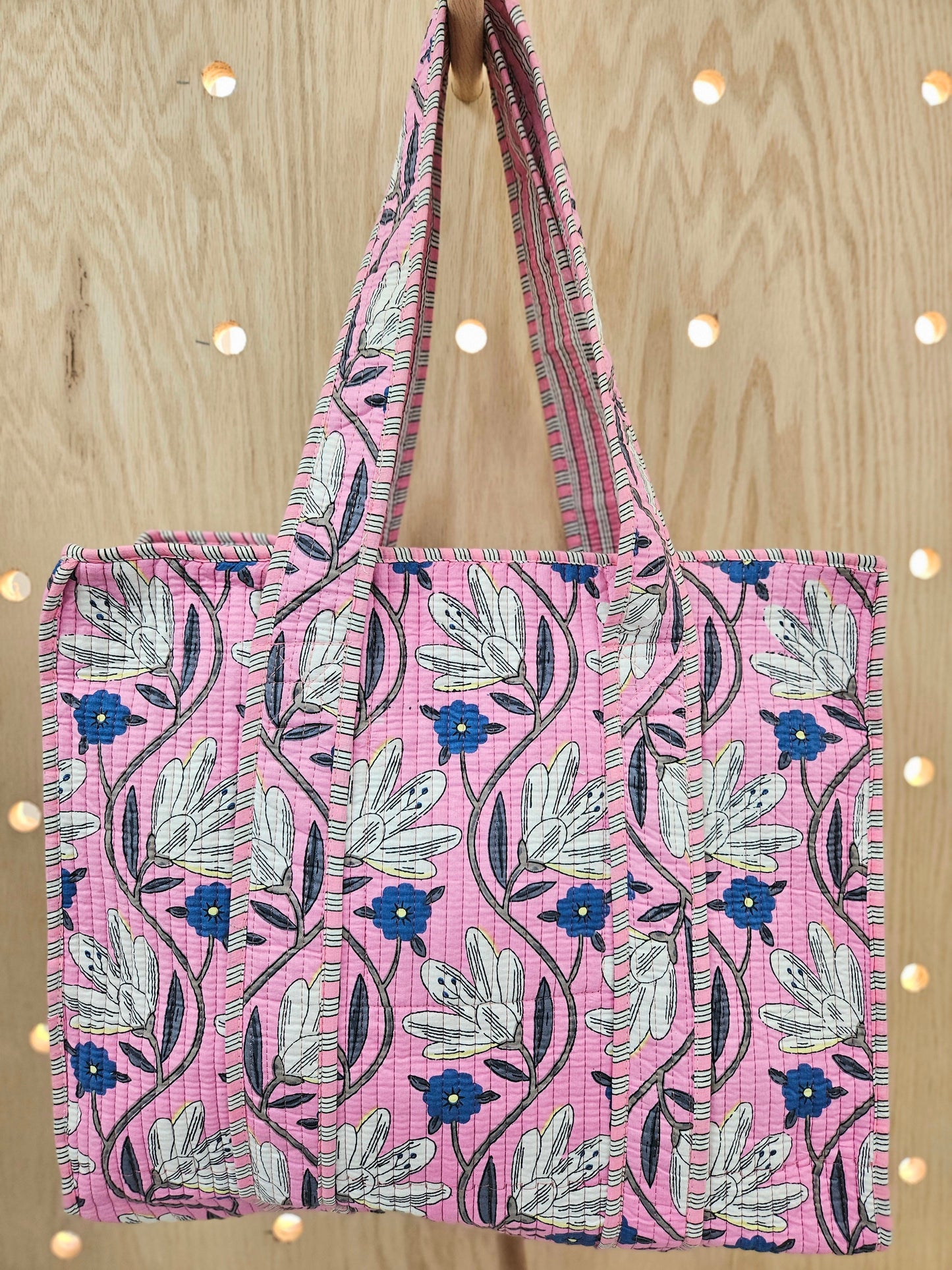 Pink Quilted Temple Bag
