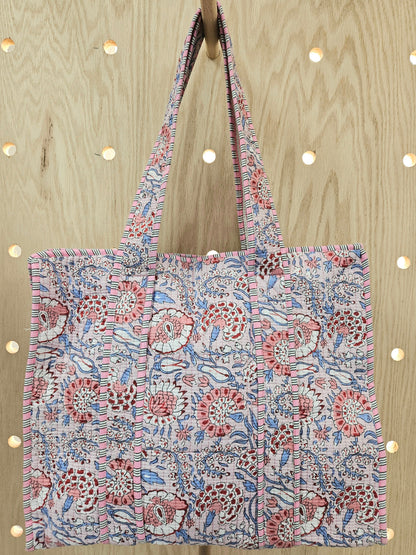 Pink and Purple Floral Quilted Temple Bag
