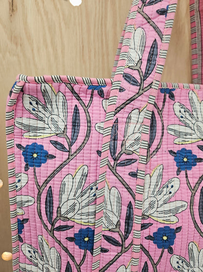 Pink Quilted Temple Bag