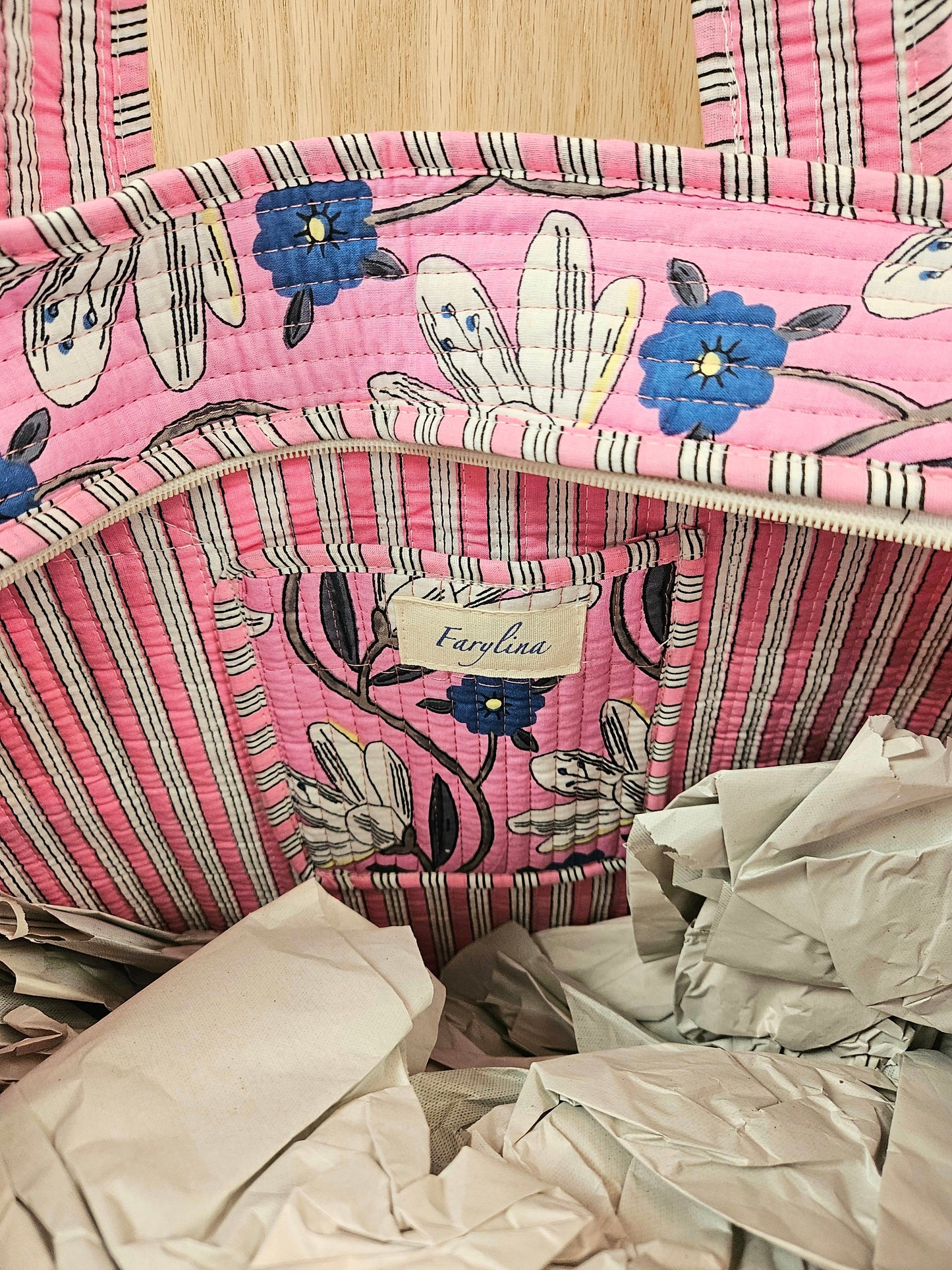 Pink Quilted Temple Bag