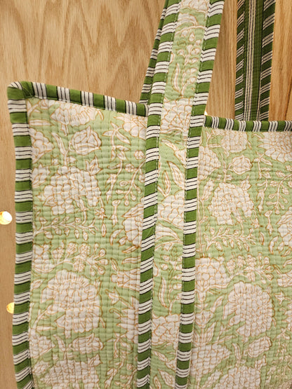 Green Quilted Temple Bag